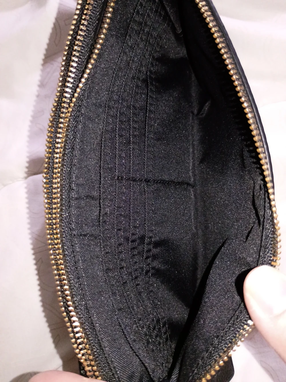 Coach Black Pebbled Leather Zip Wallet